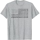 USA Flag Grey Distressed Style T-Shirt