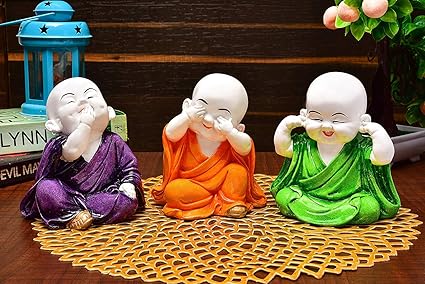 RJKART Handcrafted Laughing Baby Buddha Polyresin Showpiece for Home