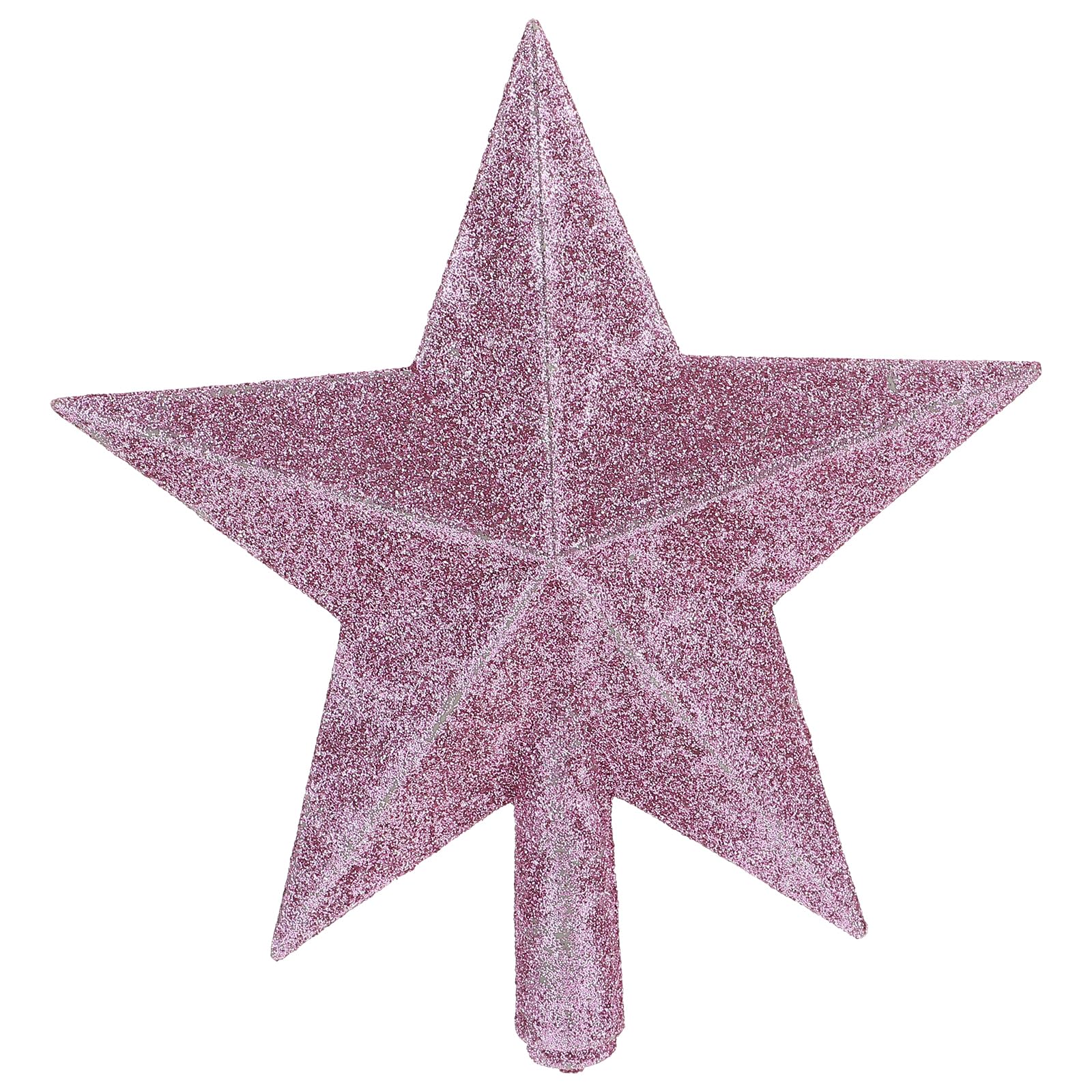 Amosfun 5.9" Glitter Star Christmas Tree Topper Holiday Christmas Tree Decorations Ornaments (Pink)