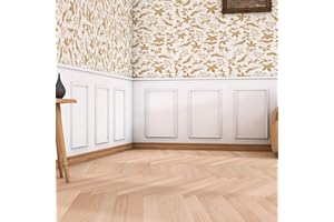 COUKIU Pre-Cut 6 Set Peel and Stick Wall Molding Trim Kit, 16" x24" Premade Wainscoting Panels, Self Adhesive Moulding Panel for Interior Walls Picture Frame