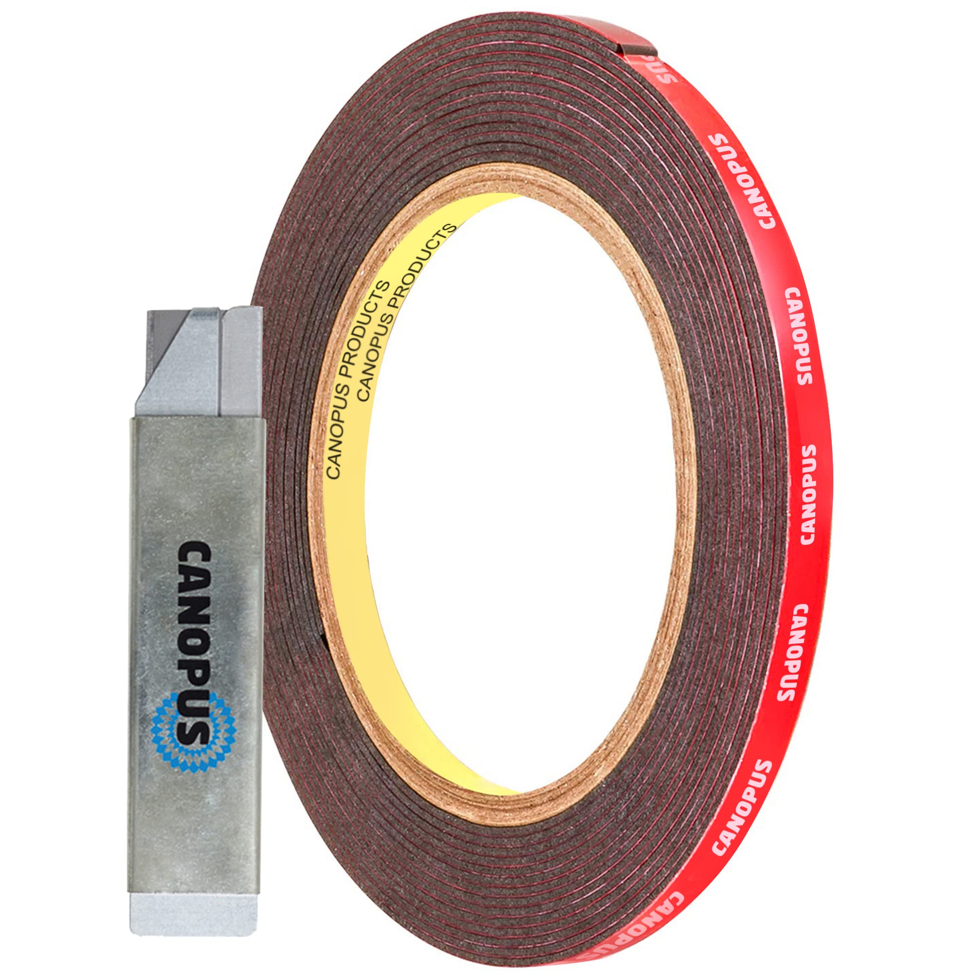 CANOPUS Double Sided Tape Strong, 5mm x 3m, Waterproof Heavy Duty, Ideal for LED Strip Lights, Automotive, Home, Office Decor