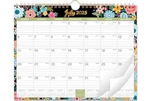 TULLOFA Calendar 2025-2026 - Wall Calendar 2025-2026 with 18 Months, Jul. 2025 - Dec. 2026, 14.6" x 11.5", Twin-Wire Binding + Hanging Hook + Large Blocks with Julian Dates, Perfect Wall Calendar for Organizing
