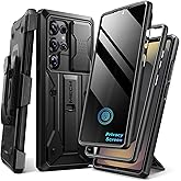 TONGATE for Samsung Galaxy S25 Ultra Case, [with Privacy Screen Protector & Slide Camera Cover] [2 Front Frames] Full-Body Heavy Duty S25 Ultra Case with Stand & Belt Clip Holster, Black Privacy 6.9"