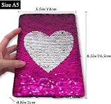 GINMLYDA Reversible Sequin Diary for Girls 8.5x5.5 in 160 Pages Pink Heart view 6
