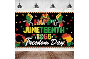Large 71" X 43" Juneteenth Backdrop, Happy Juneteenth Banner, Juneteenth Decorations Backdrop, Juneteenth Banner for African American June 19th Independence Day Freedom Day tineit