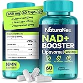 NaturaNex NAD+ Supplement 650mg (60 Capsules), Liposomal NAD+ with Resveratrol & Quercetin, Third-Party Tested, NMN Supplement Alternative