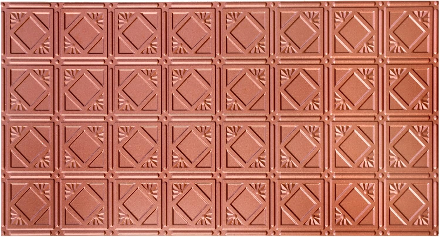 Amazon Com Aa207 Faux Copper 24 X48 Tile Pack Of 10 Easy Glue