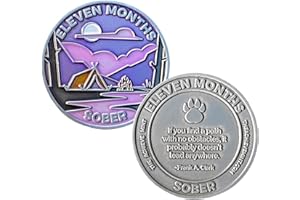 THE ACHIEVE MINT 11 Months Sober Token | Eleven Month Sober Chip | Non-AA Gift, Non-Religious Medallions for Men and Women Celebrating Sobriety