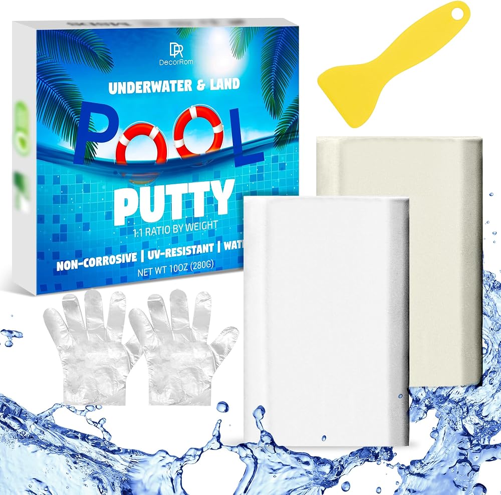 DecorRom Epoxy Putty 280g 2 Part Pool Repair Kit Underwater Sealant
