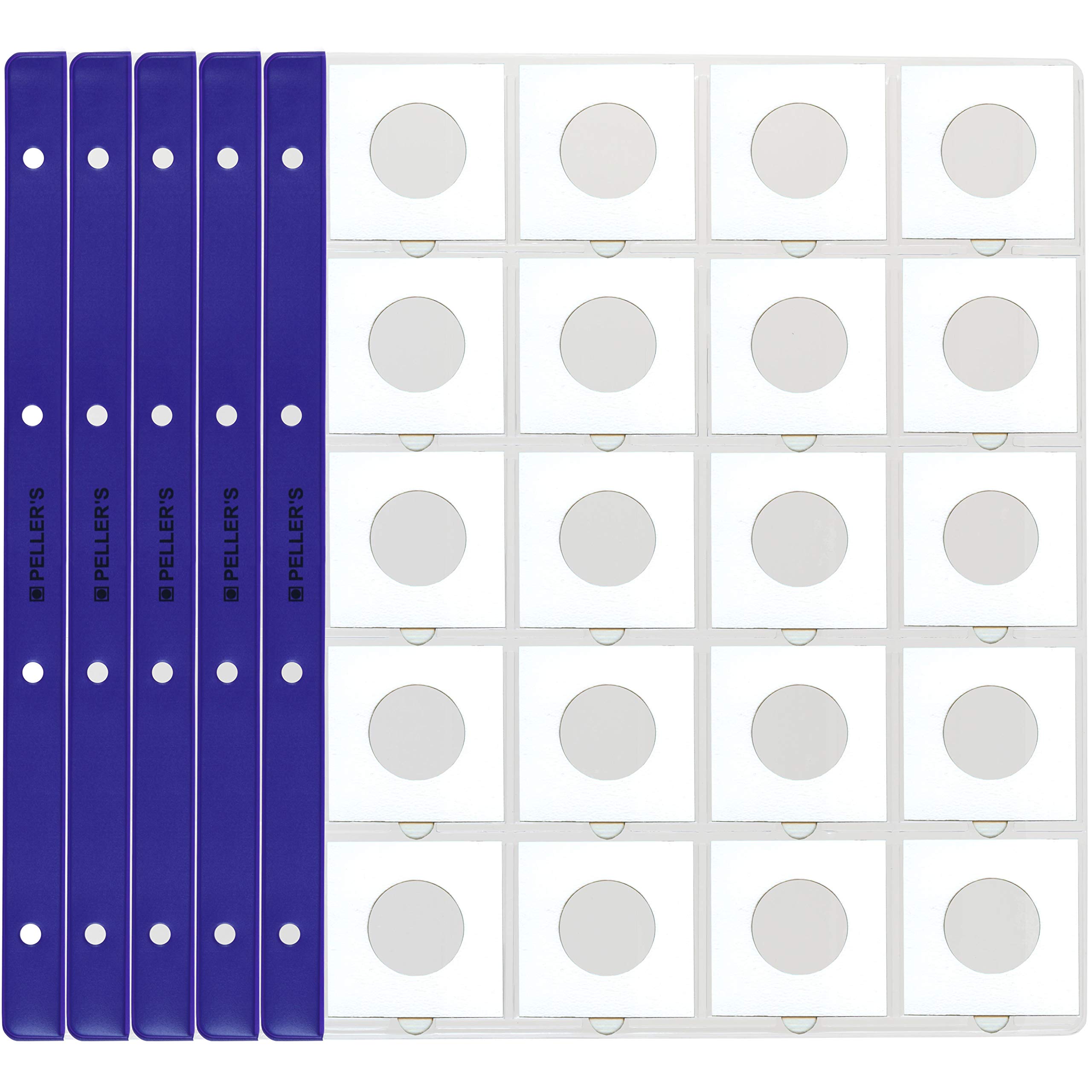 10 Collectors Sheets, 20 Pockets 1.97" X 1.97" (50mm X 50mm) On Each Page, for Standard Coin Holders. Album XL Pages Refill