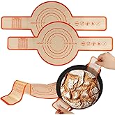 UBeesize 2 Pack Thickened Silicone Bread Sling, Reusable Sourdough Bread Baking Mat For Dutch Oven 2-8 Qrt, Non-Stick, Easy To Clean, With Extra Long Handles Bread Baking Sheet Liner.
