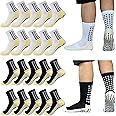 Looknniy 10 Pairs Grip Soccer Socks for Men Anti Slip Athletic Non-Slip Socks for Sports Football Basketball