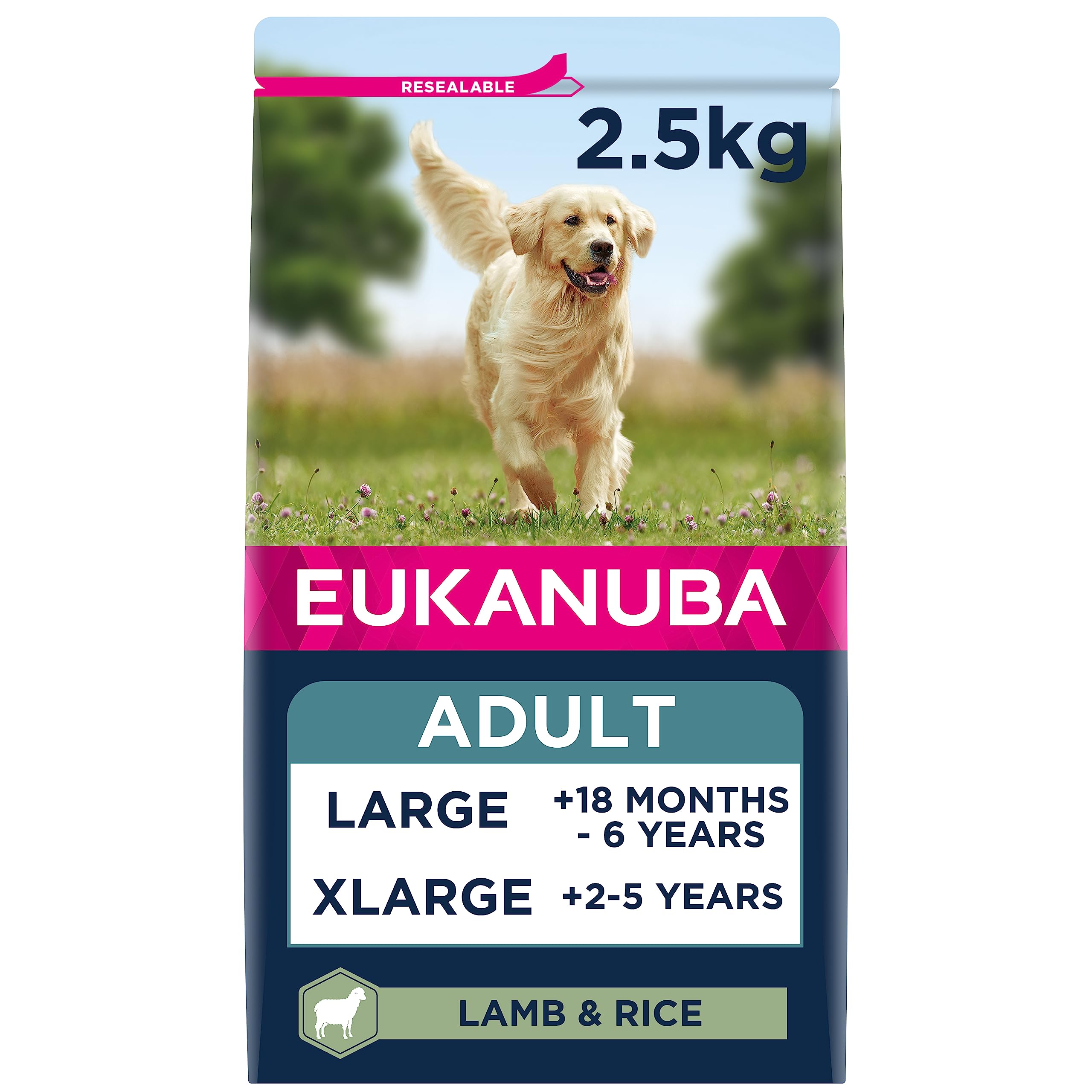 Eukanuba Complete Dry Dog Food for Adult Large and Giant Breeds with Lamb and Rice 2.5 kg