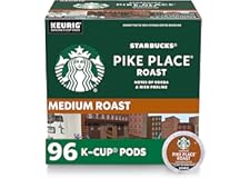 Starbucks K-Cup Coffee Pods—Medium Roast Coffee—Pike Place Roast for Keurig Brewers—100% Arabica—4 boxes (96 pods total)