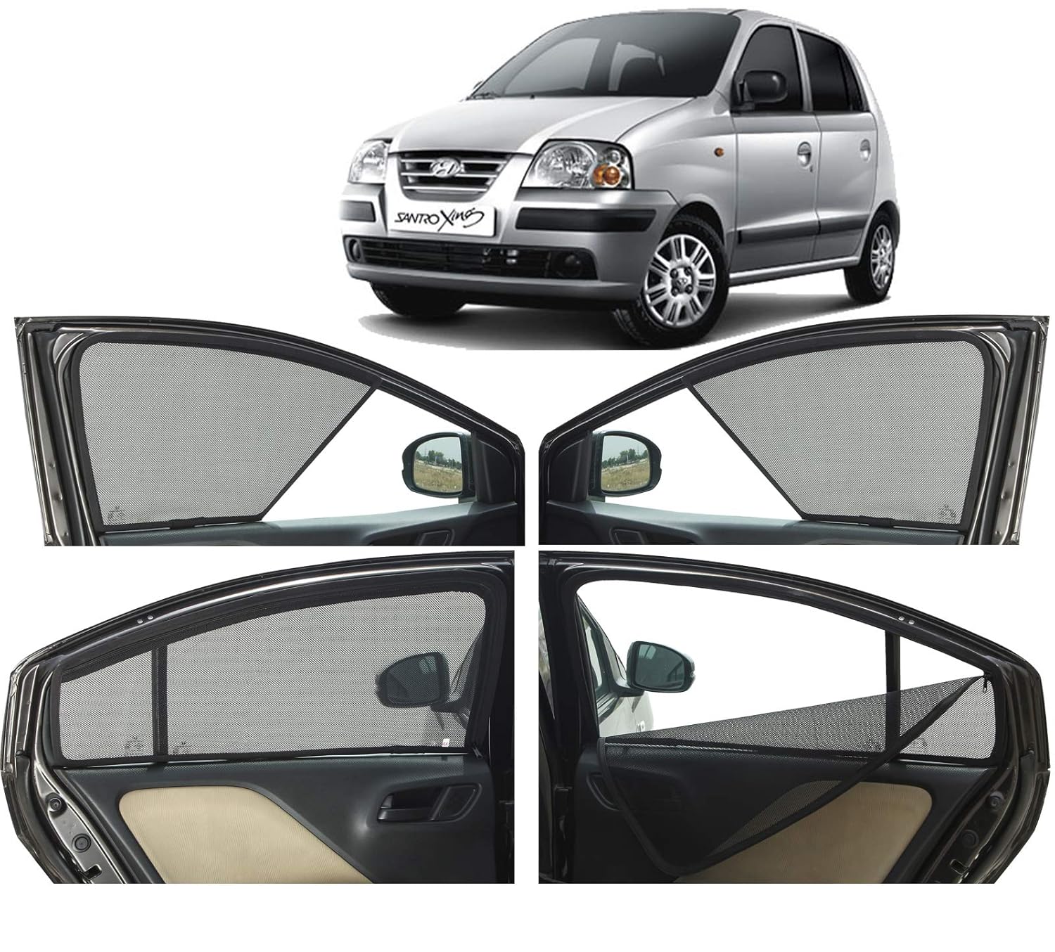Autofact Half Magnetic Window Sunshades Curtains For Hyundai