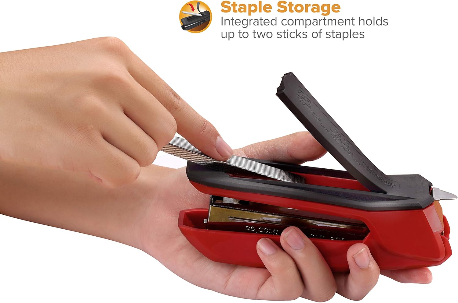 Bostitch Office B210R-RED Bostitch Ascend 3 in 1 Stapler with Integrated Remover & Staple Storage, Red (B210-Red) : Office Products