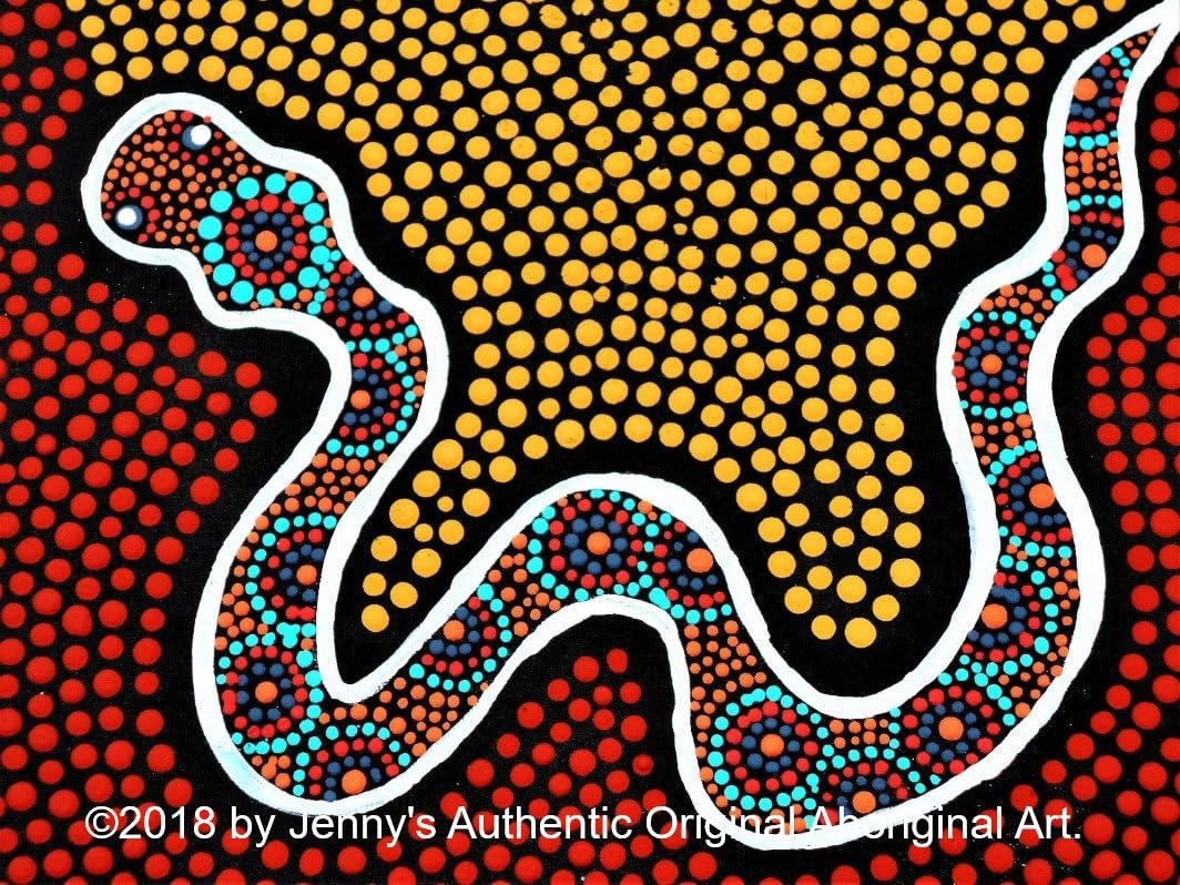Amazon Com Jenny S Authentic Aboriginal Art Authentic Aboriginal Digital Download Print Rainbow Serpent Limited Edition Posters Prints