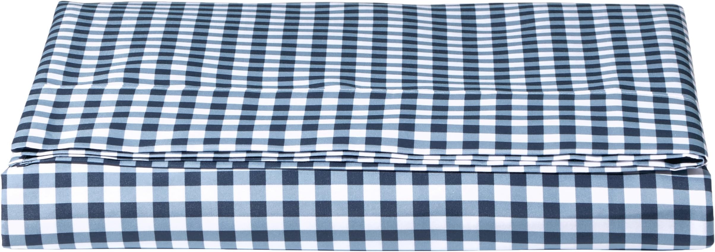 AmazonBasics Microfiber Flat Sheet, 180 x 290 + 10 cm - Blue and white