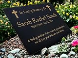 CFY Memorials Personalised Granite Memorial Plaque Cross 29x21cm view 3