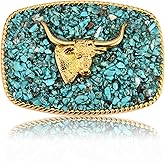 BBOTEN Vintage Turquoise Belt Buckle Women Men Western Cowgirl Cowboy Rodeo Bull Horse Cross Belt Buckles for Women
