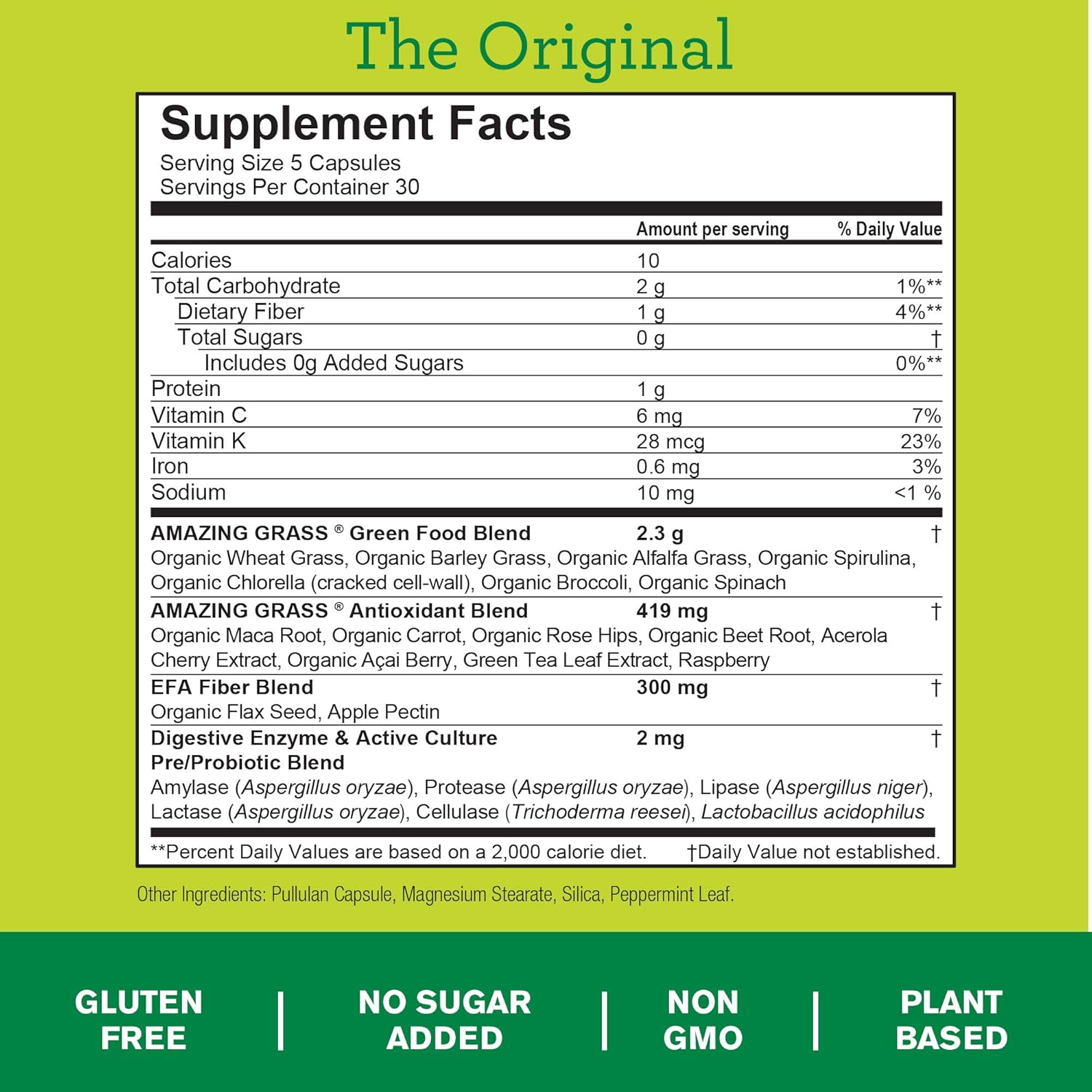 Amazing Grass Green Superfood Capsules: Super Greens with Spirulina, Chlorella, Digestive Enzymes & Probiotics, 150 Capsules : Amazing Grass Green Superfood : Grocery & Gourmet Food
