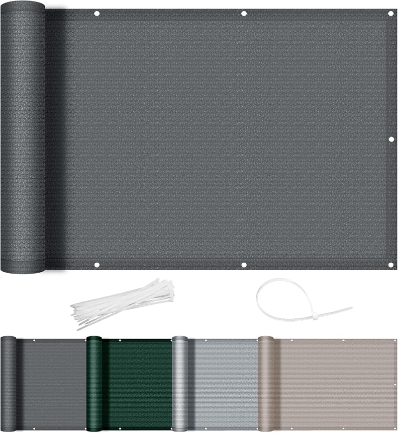 AXT SHADE 90x300cm Balcony Privacy Screen HDPE Anthracite UV Block Fence