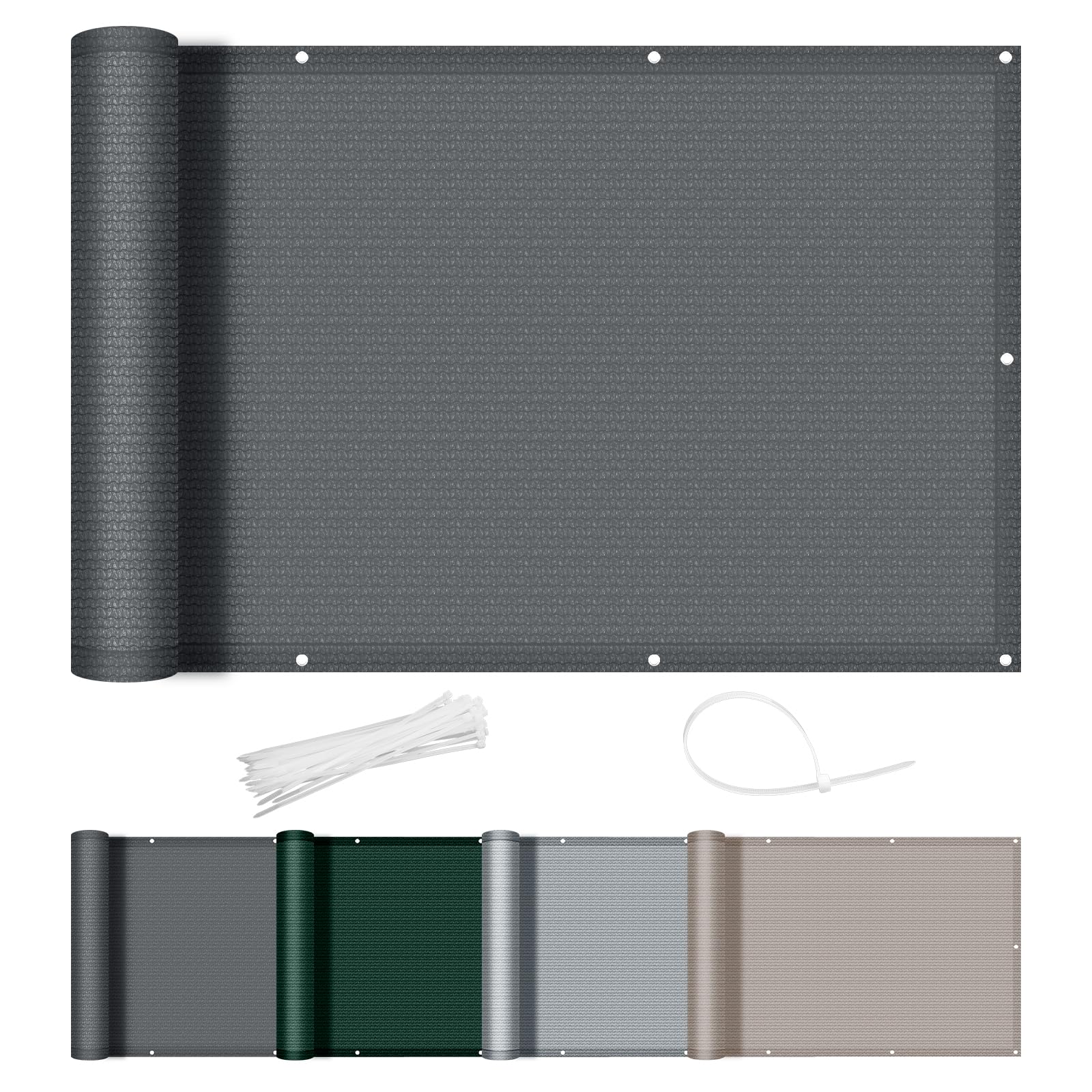 AXT SHADE Balcony Privacy Screen 90x600cm,Privacy Fence Screening in HDPE,Blocks UV and Protects Balcony Privacy,Anthracite