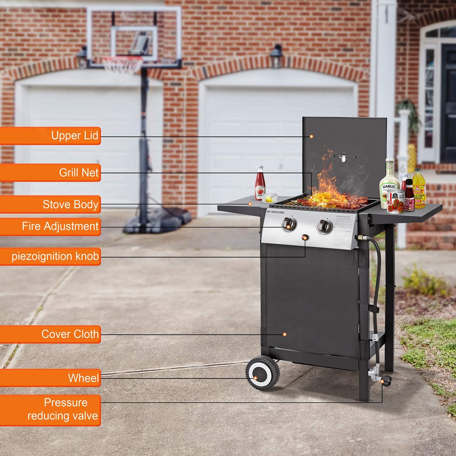 Review MaxKare Propane Gas Grill 2 in 1 propane grill Griddle Flat Top