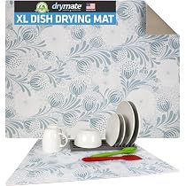 Drymate XL Dish Drying Mat - Oversized 19"x24", Super Absorbent, Waterproof Backing, USA Made
