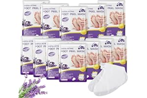 Dimsile 12 Pairs Foot Peel Mask Make Feet Baby Soft Skin for Foot Cracked and Dry Heel Callus Dead Skin Foot Care Mask with Lavender and Aloe Vera Gel for Women Men Peeling Exfoliating Presents