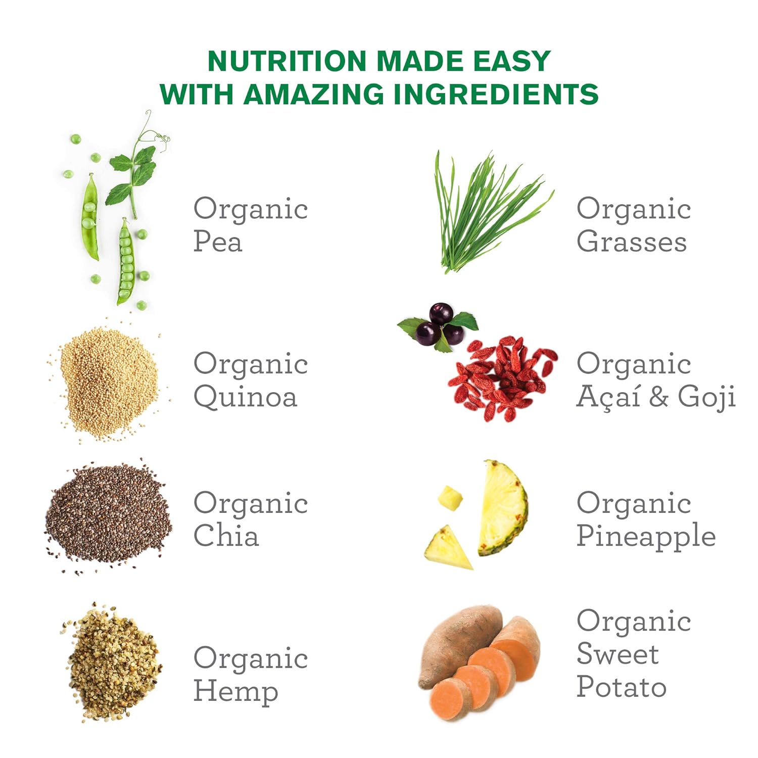 Amazing Grass Protein Superfood: Vegan Protein Powder, All-in-One Nutrition Shake, Pure Vanilla, 20 Servings : Grocery & Gourmet Food