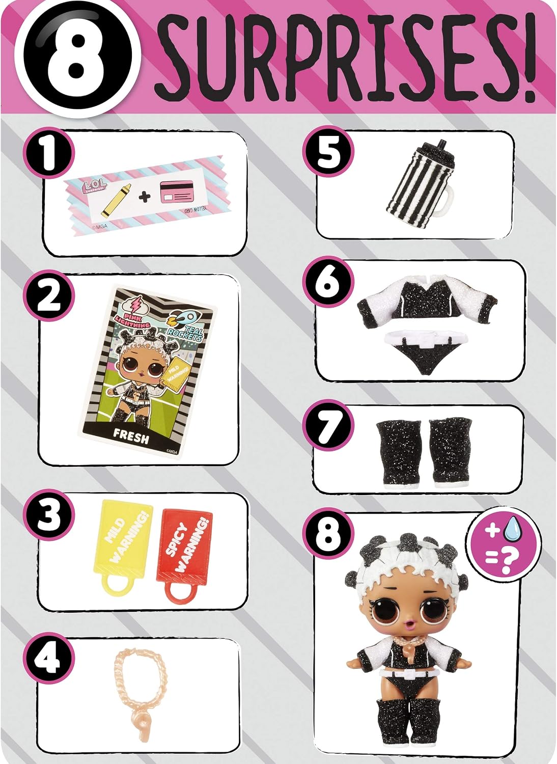 LOL Surprise Star BBs Sports Series 3 Football Team Sparkly 8, Accessories, Surprise Doll - Image 4