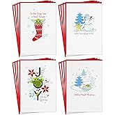 Hallmark Star Wars The Mandalorian Boxed Christmas Card Assortment (16 Cards and Envelopes) Grogu, Baby Yoda, Snowman