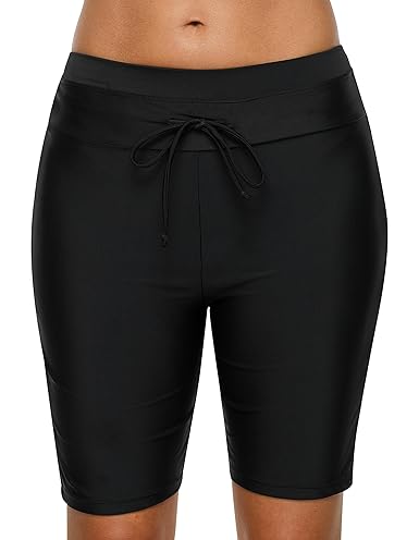 Charmo Damen Lange Badehose UV-Schutz Formbeständig Fest sitzend Schwimmhose