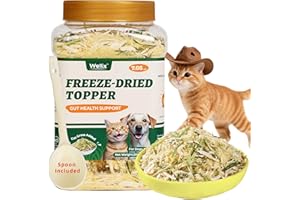 Wellix Dog&Cat Food Topper - Cat Grass Treats for Haiball Treament - Chicken Flavor Freeze Dried Cat Treats - Low Calorie Training Treats for Dogs&Cat 7.5oz