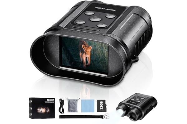 Tizycod Gifts for Men & Teens Night Vision Goggles, Night Vision Binoculars | 32GB card included; photo/video capture for wildlife watching, outdoor learning, birthday gifts for outdoor lovers