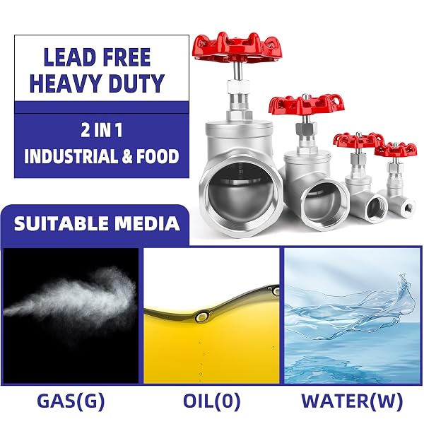 2-1/2″ NPT STAINLESS STEEL B-TYPE GLOBE VALVE, ACCURATELY ADJUST FLOW RATE HEAVY DUTY THREADED MANUAL ROTARY SLUICE SHUT-OFF VALVE FOR WATER, OIL, GAS, INDUSTRIAL PIPING, HVAC SYSTEMS (2-1/2″, DN65)