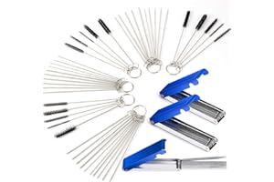 Gzingen Carburetor Carbon Dirt Jet Remove Cleaner 39 Cleaning Wires Torch Tip Cleaner Tool +30 Cleaning Needles +15 Nylon Bru