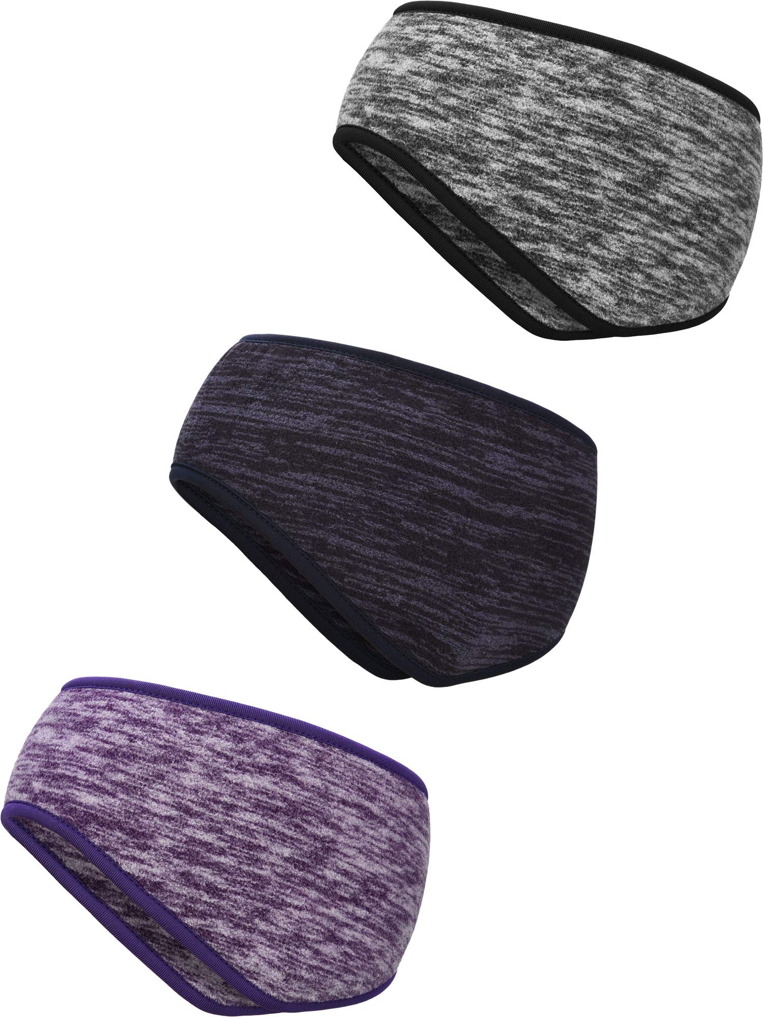 3 Pieces Ear Warmers Full Cover Earmuffs Sport Earmuffs for Outdoor Sports Fitness (Grey, Blue, Purple) — image 1