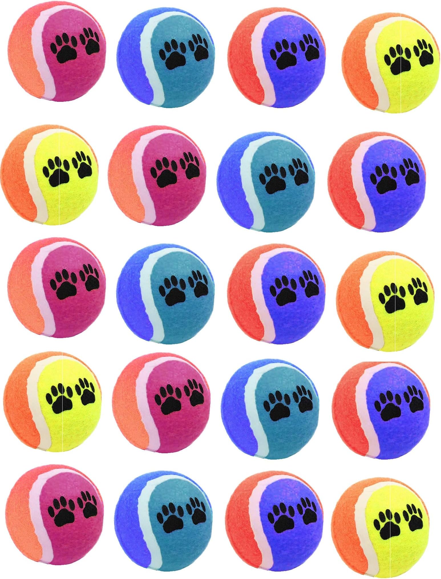 50 x AQS Coloured Tennis Balls For Pets Puppy Play Dog Toys Bouncing Ball Outdoor/Indoor New