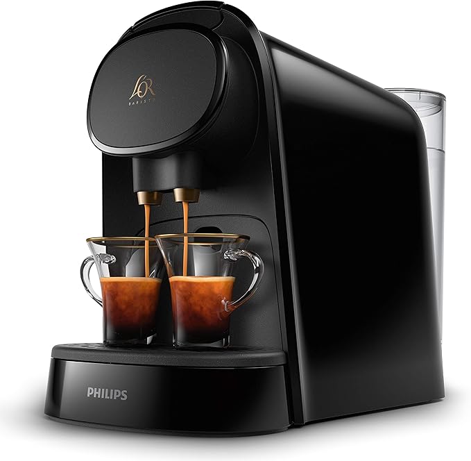 Philips L'OR Barista LM8012/60 - Cafetera compatible con cápsula individual/doble, 19 bares presión, depósito 1L, color negro