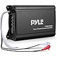 Pyle 4-Channel Waterproof Marine Amplifier, 600 Watt MAX, Car/Stereo Amp, Rugged Design, RCA Out to Amplifier, Weather-Resistant, Marine Grade IP-X6, 6"x3.86"x2.36" Inch