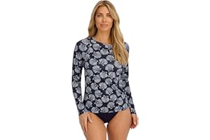 Nautica Womens Long Sleeve Rashguard - UPF 30, Relaxed, Quick Dry, Paddleboard, Surf, Beach & Outdoors