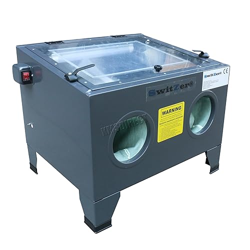 SwitZer Sandblaster for Glass Beads, Silica Sand, Alum Oxide, 100 PSI Maximum Shot