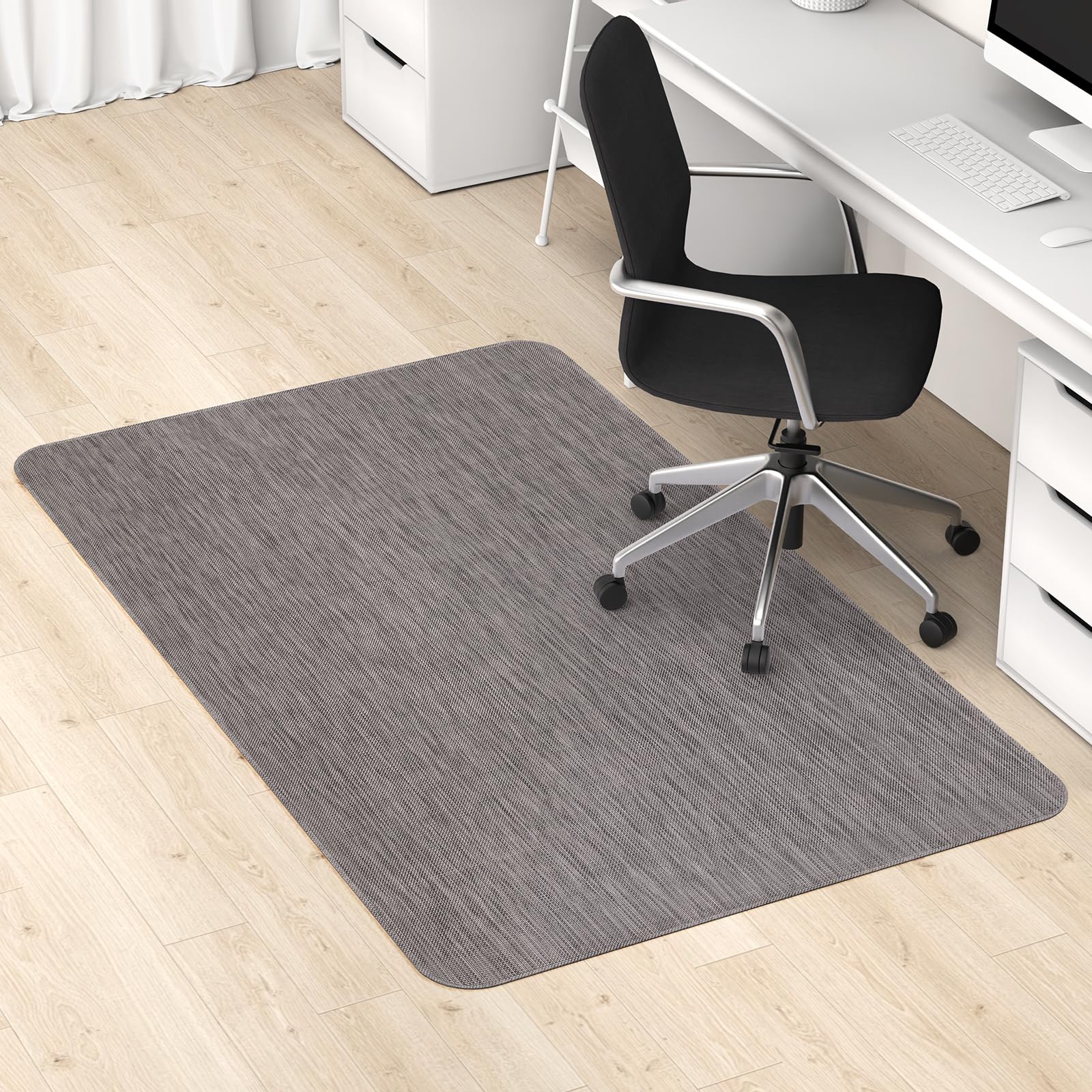 Blvornl Office Chair Mat for Hardwood Floor and Low Pile Carpet, 90 * 122cm Desk Computer Chair Mat for Hard Wood, Anti-Slip Hard Floor Protector Rolling Chair Mat, PVC Mat Desk Rug for Office Home