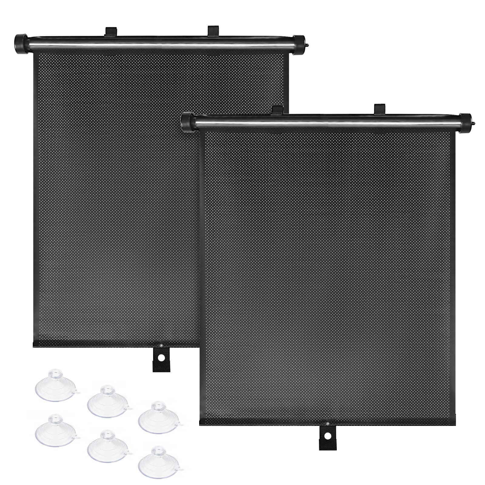 Photo 1 of BOGI Car Window Shades for Side Windows, 2 Pack Retractable Sun Shades for Blocks Heat and UV Rays Glare Protection Breathable Roller Car Window Shade for Baby, Kids, Pets, Passengers