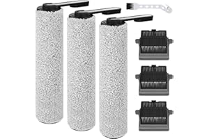 YYDSLEE Accessory Set for Tineco iFLOOR 5 Breeze Wet and Dry Vacuum Cleaner Replacement Parts 7 Pieces Accessories 3 roller brushes + 3 HEPA Filters + 1 Cleaning Brush