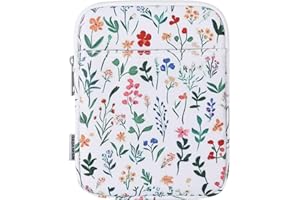 Dadanism 6-7 Inch Universal Padded Sleeve for 7" Colorsoft Signature Edition eReader 2024 and 6" eReader Book, Protective Sleeve Pouch Bag Carrying Case for Kobo E-Reader, Flowers