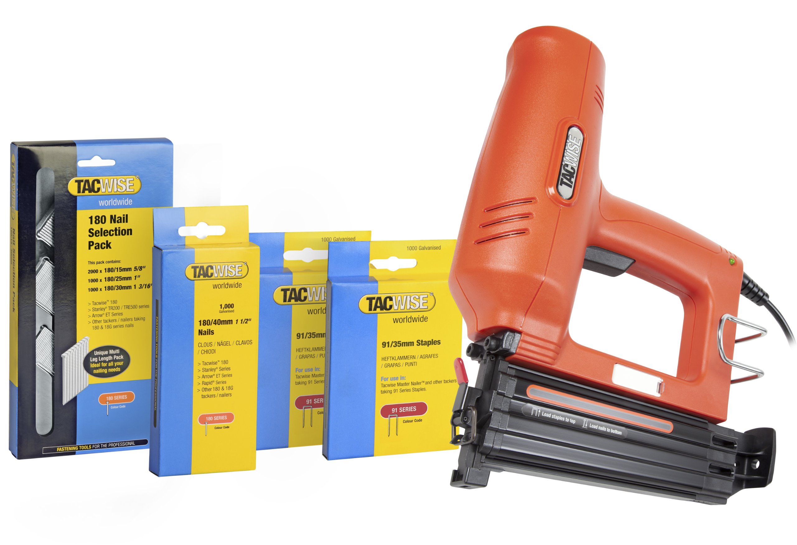 Tacwise Duo 50 Electric Nail Gun/Staple Gun with 180 Nails and 91