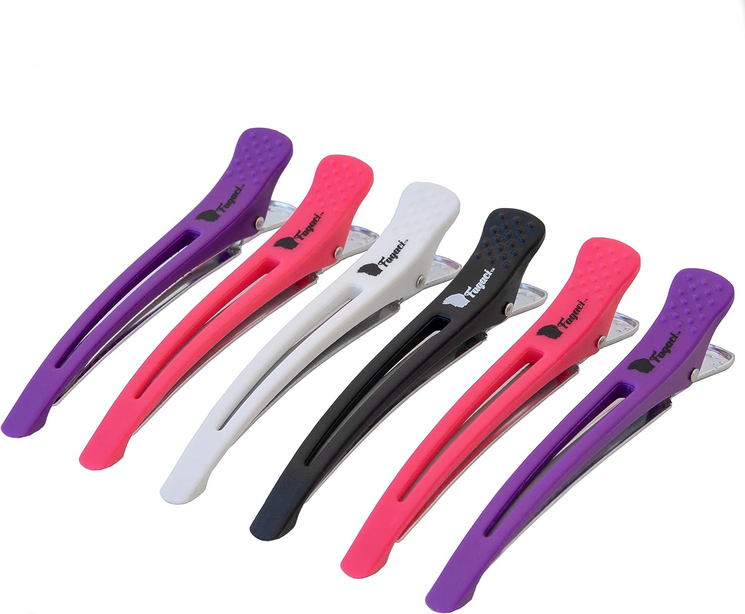 Fagaci Hair Clips 6 Hair Clips for Styling and Sectioning with Silicone Band Professional